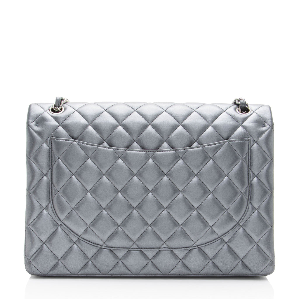 Chanel Metallic Lambskin Classic Maxi Double Flap Bag