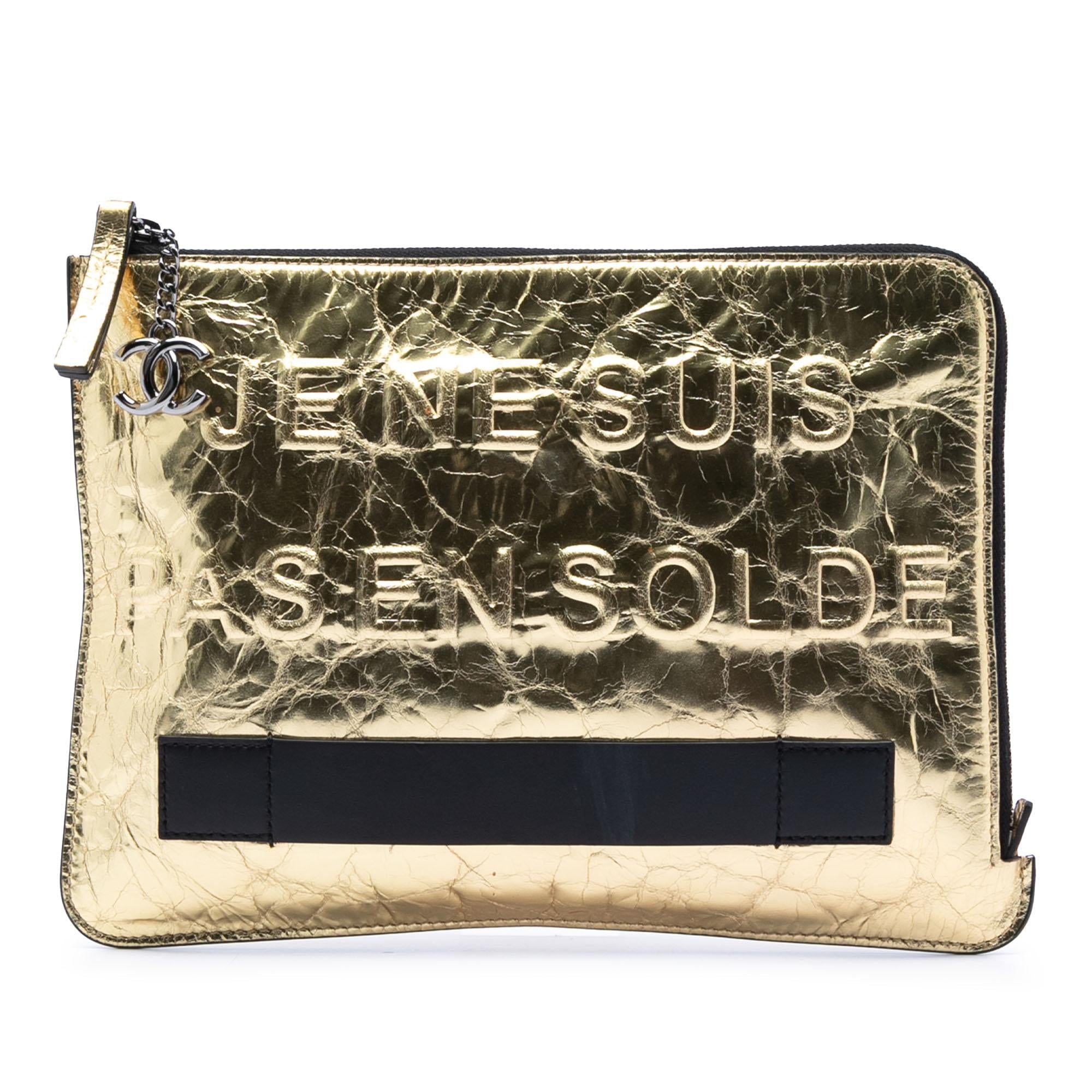 Chanel Metallic Lambskin Je Ne Suis Pas En Solde Clutch