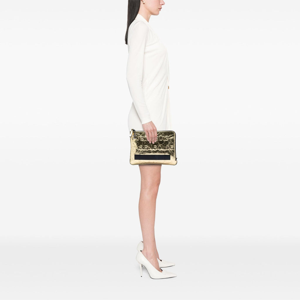 Chanel Metallic Lambskin Je Ne Suis Pas En Solde Clutch