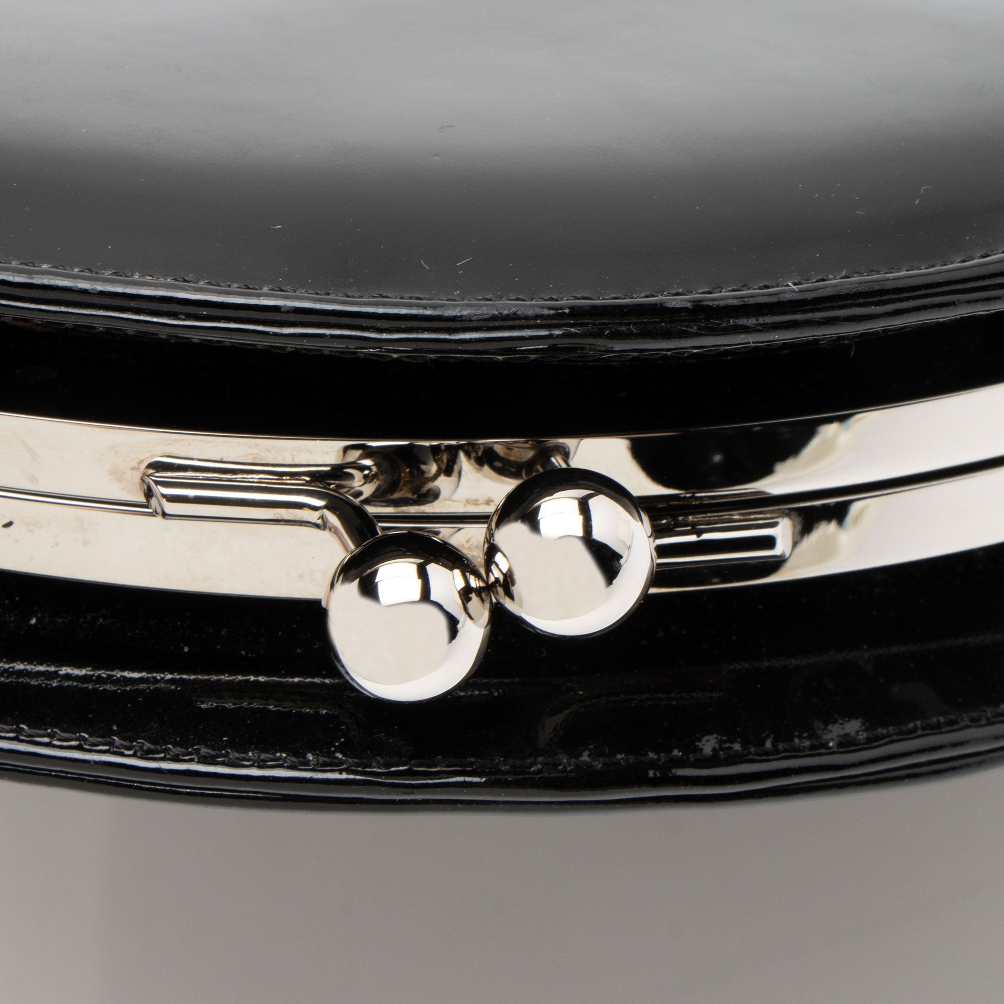 Chanel Metallic Lambskin Patent Leather Double Circle Clutch