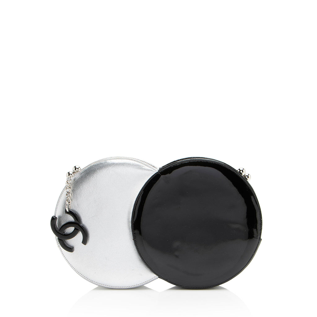 Chanel Metallic Lambskin Patent Leather Double Circle Clutch