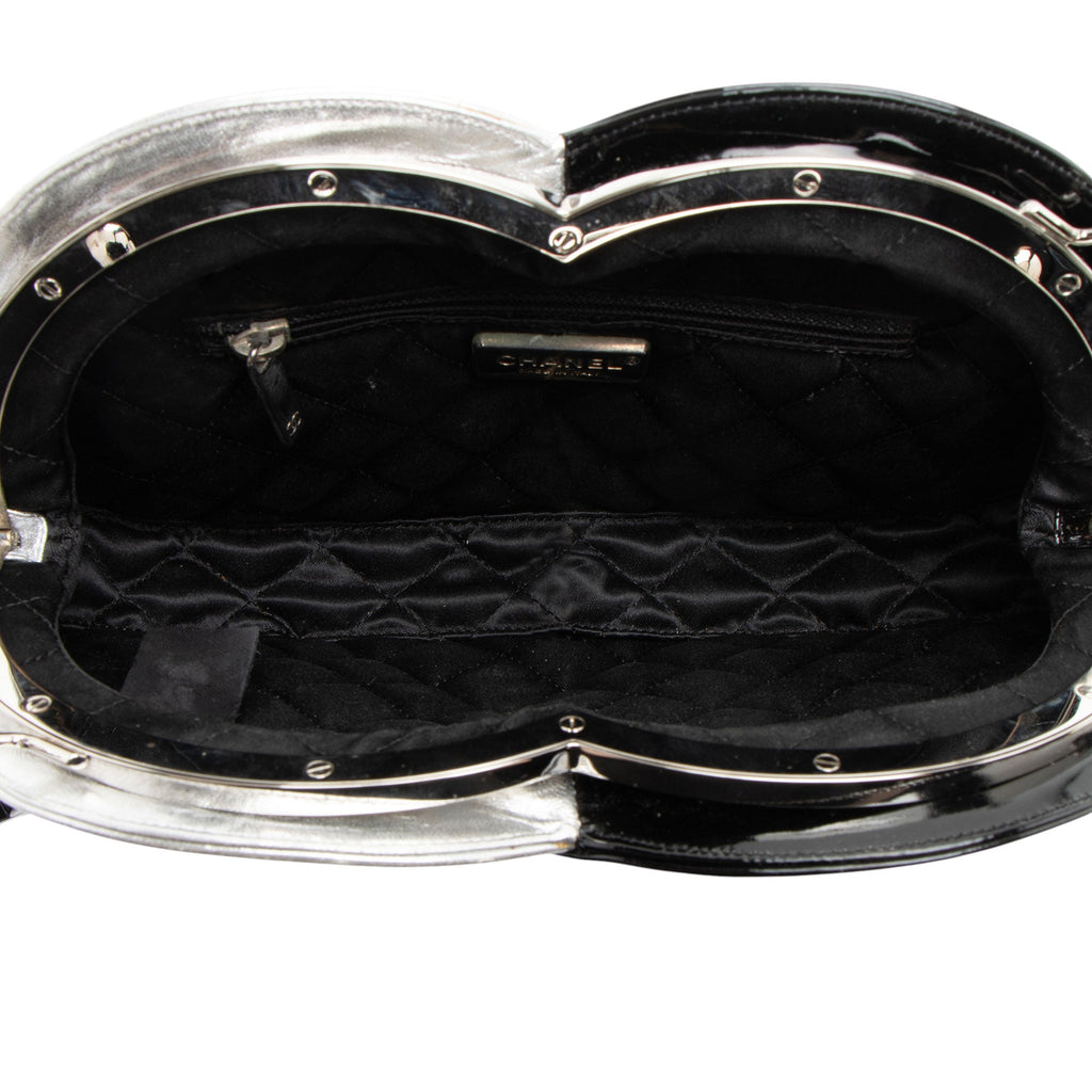 Chanel Metallic Lambskin Patent Leather Double Circle Clutch