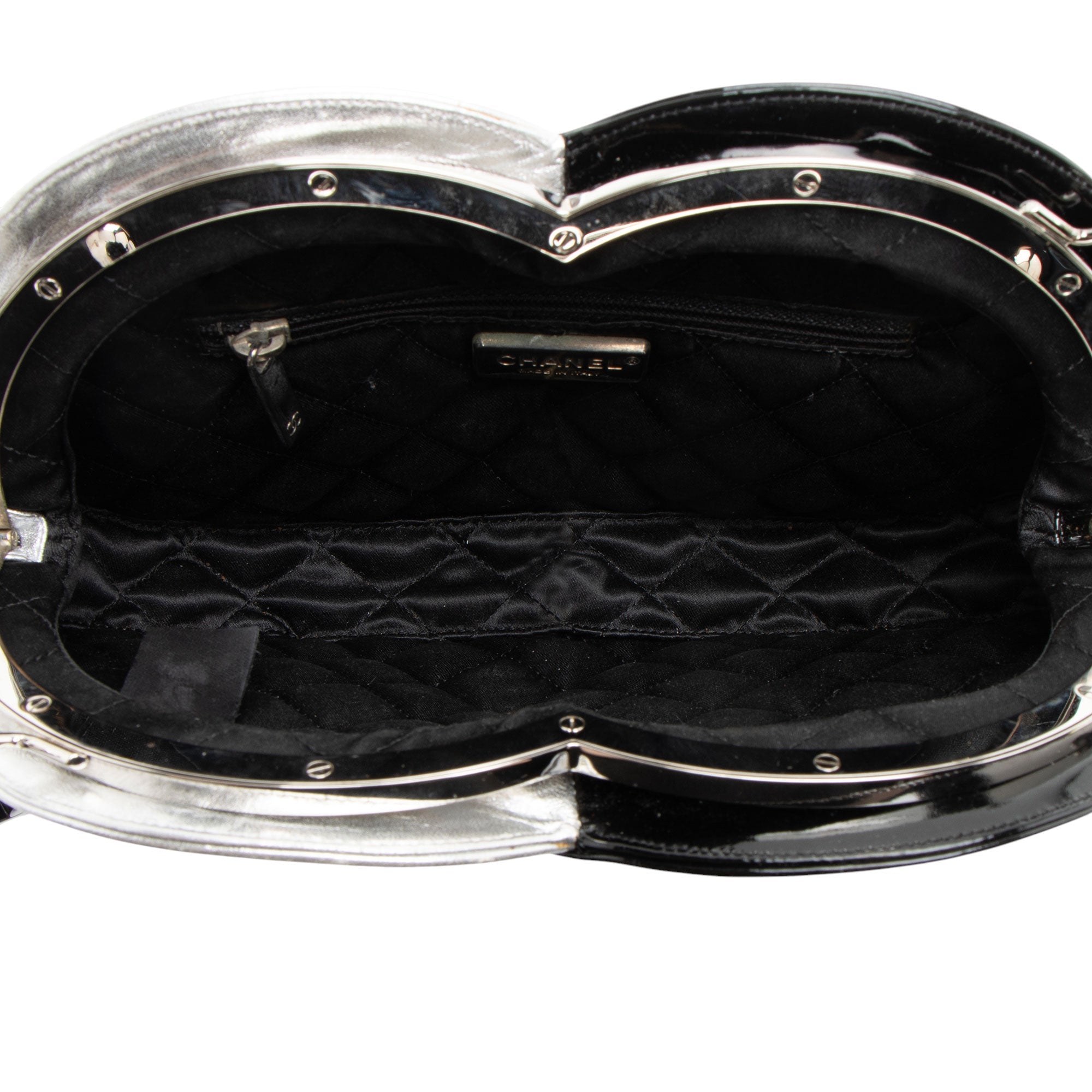 Chanel Metallic Lambskin Patent Leather Double Circle Clutch