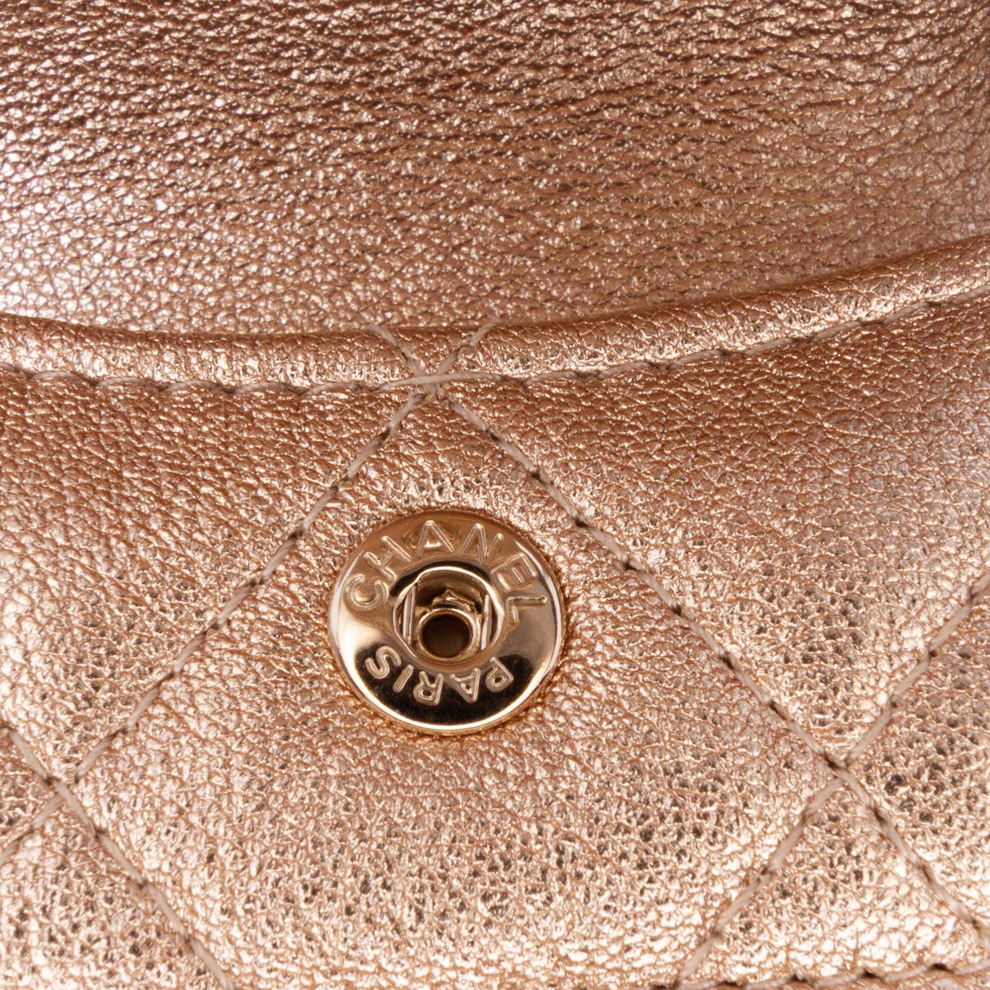Chanel Metallic Lambskin Round Coin Purse and AirPods Case