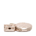 Chanel Metallic Lambskin Round Coin Purse and AirPods Case