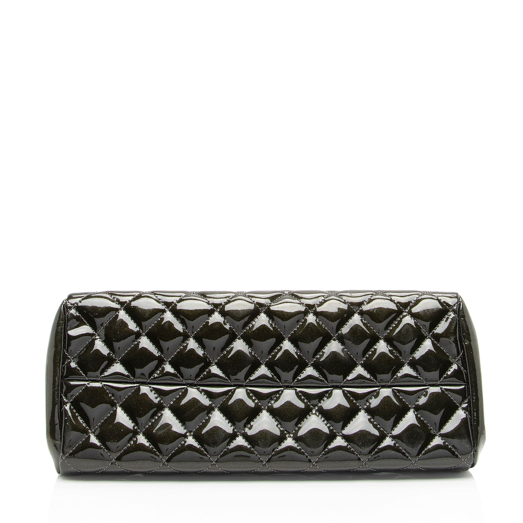 Chanel Metallic Patent Leather Just Mademoiselle Bowler Bag (SHF-9cE7hE)