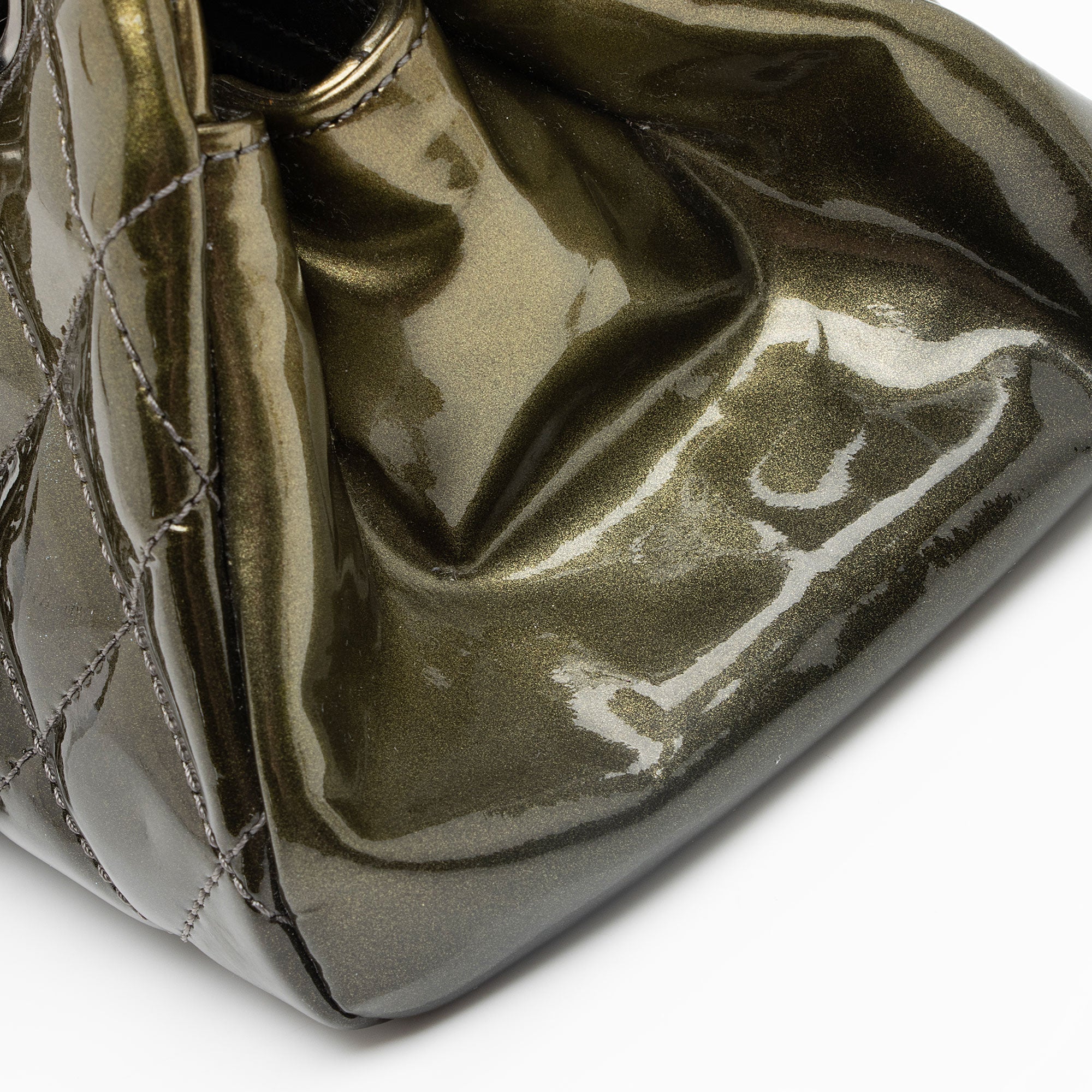 Chanel Metallic Patent Leather Just Mademoiselle Bowler Bag (SHF-9cE7hE)