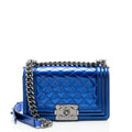 Chanel Metallic Patent Leather Small Boy Bag