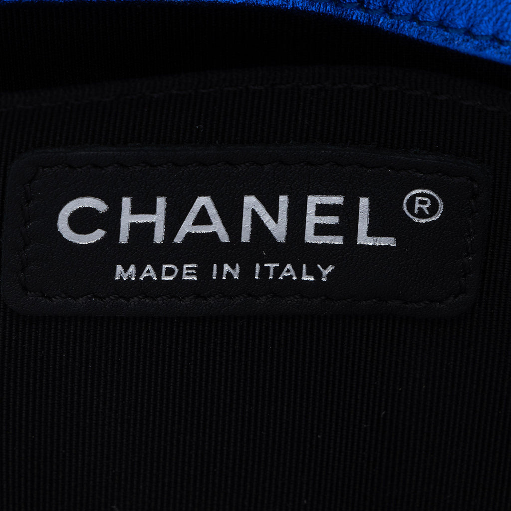 Chanel Metallic Patent Leather Small Boy Bag