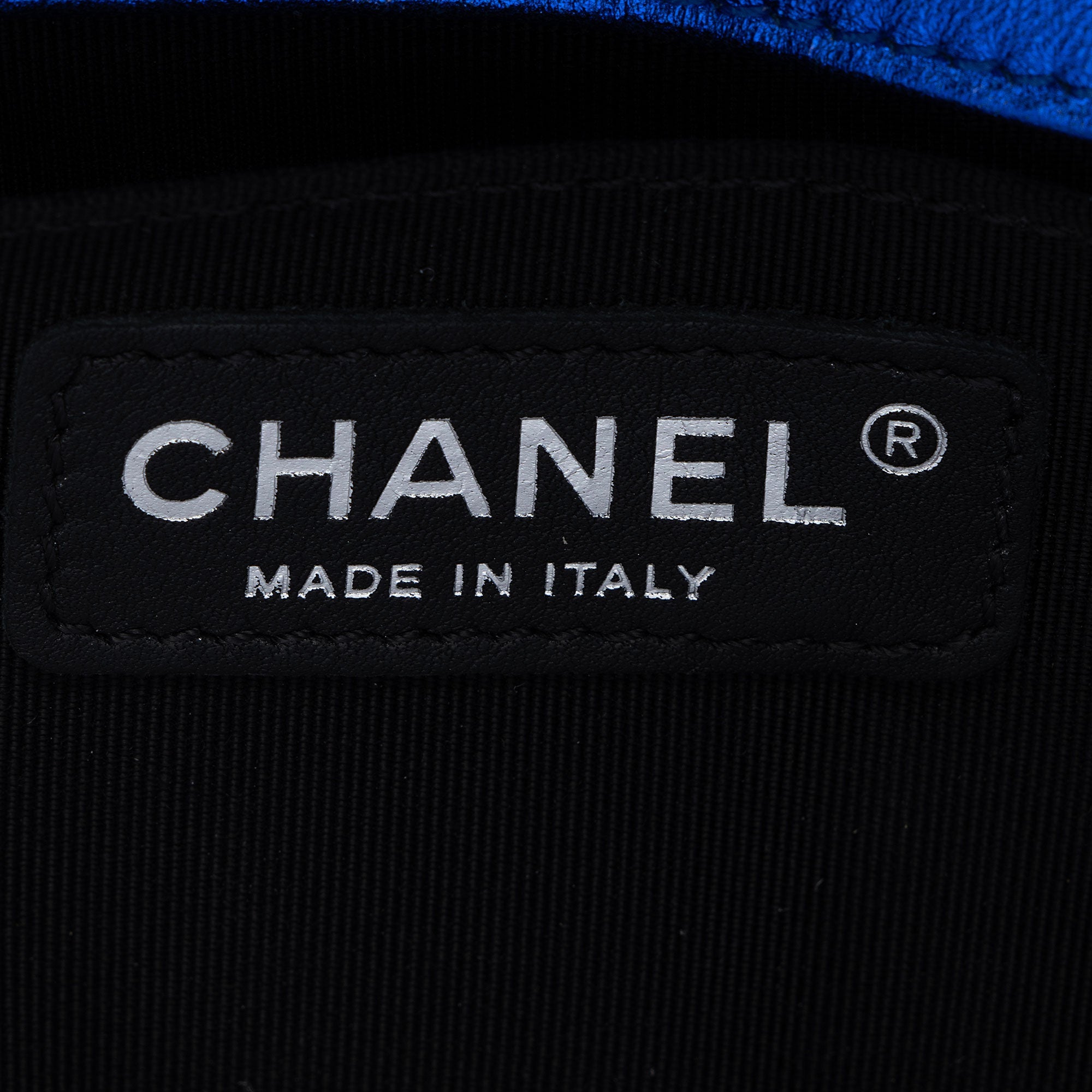 Chanel Metallic Patent Leather Small Boy Bag
