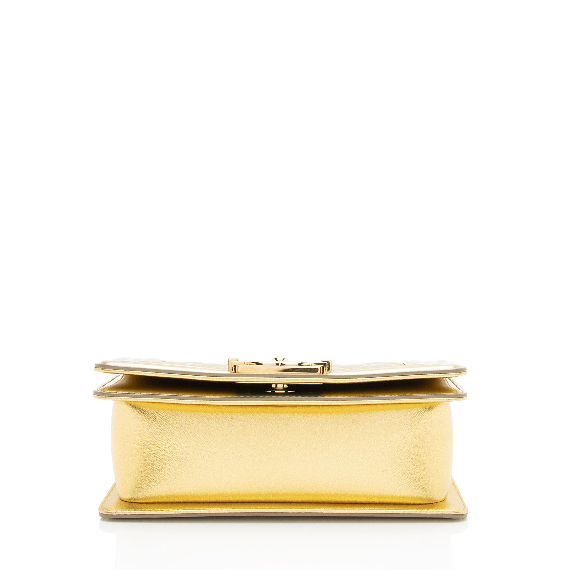 Chanel Metallic Patent Leather Small Boy Bag