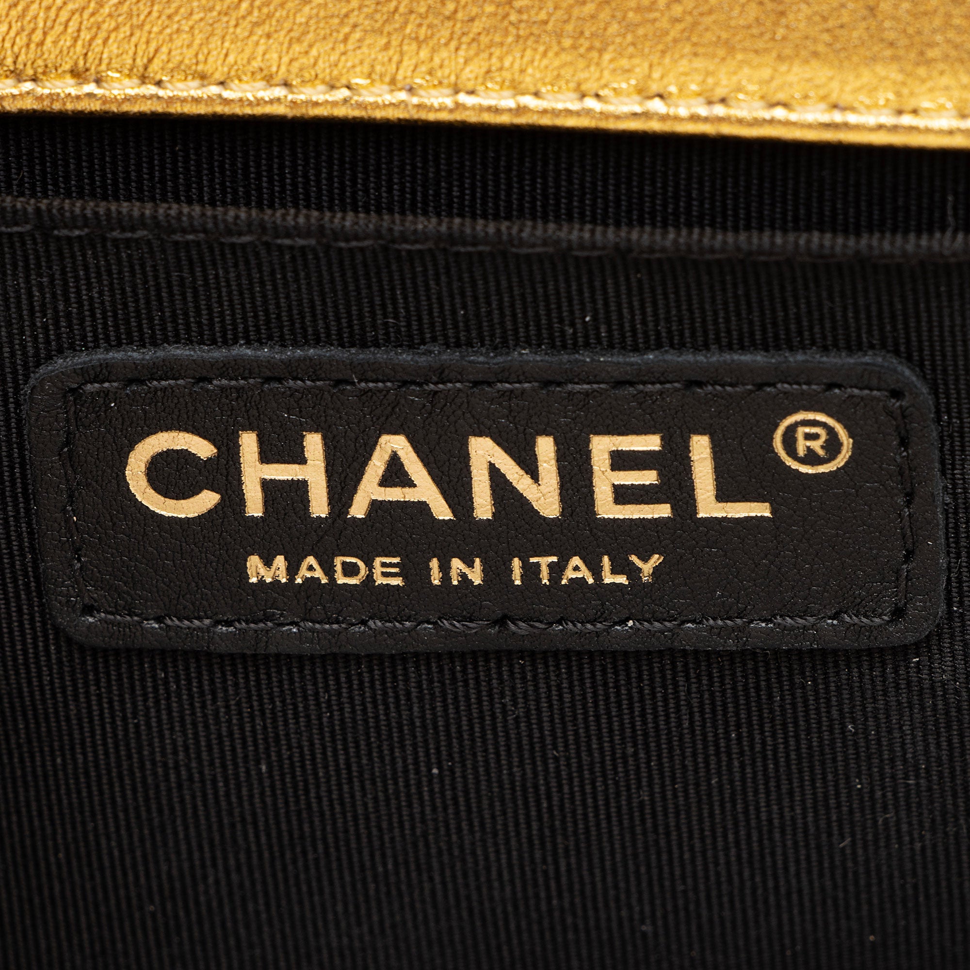 Chanel Metallic Patent Leather Small Boy Bag