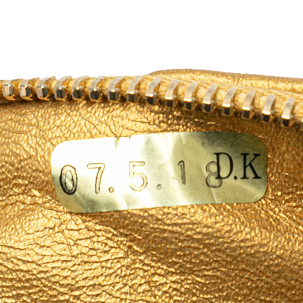 Chanel Metallic Patent Mademoiselle Lock Convertible Wrist Clutch Bag