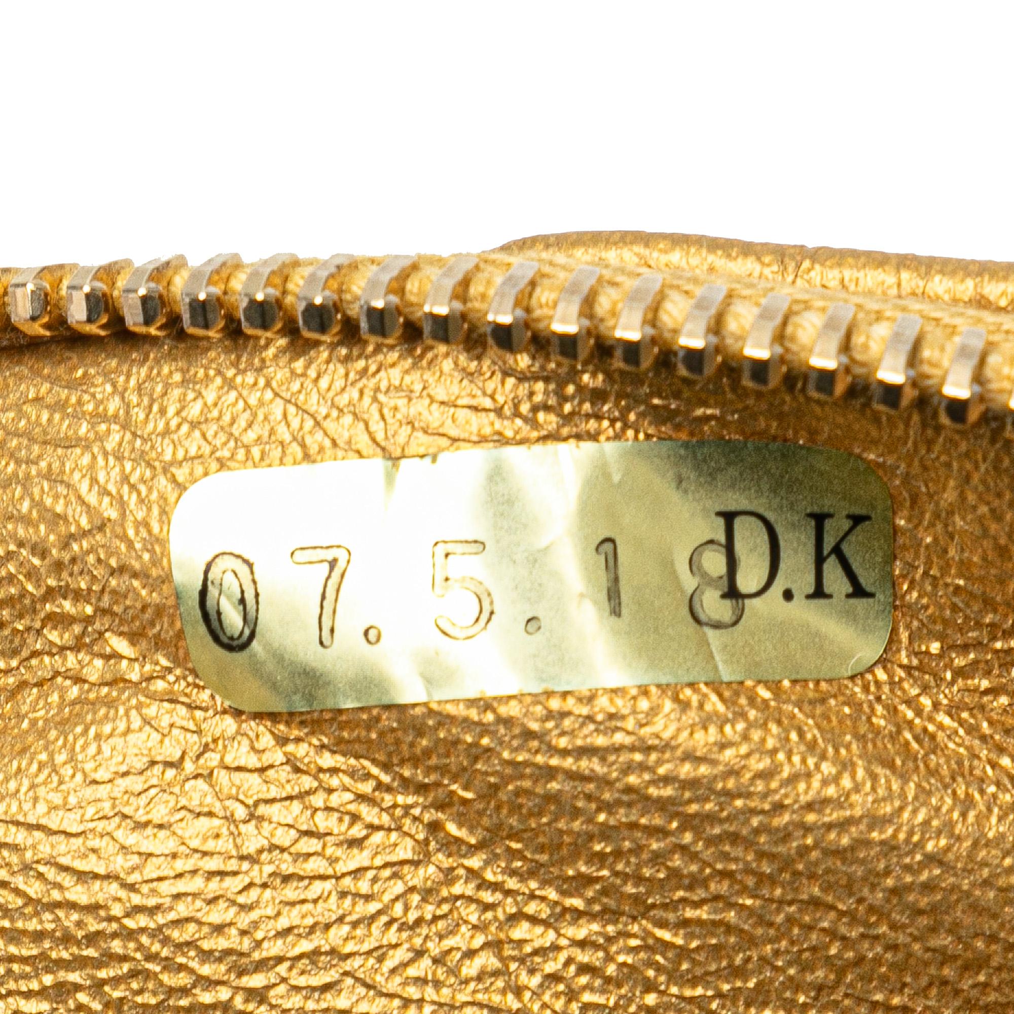 Chanel Metallic Patent Mademoiselle Lock Convertible Wrist Clutch Bag