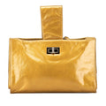 Chanel Metallic Patent Mademoiselle Lock Convertible Wrist Clutch Bag