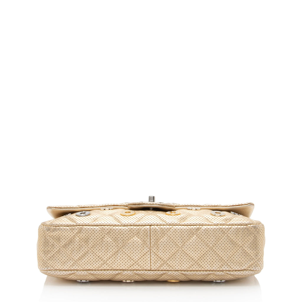 Chanel Metallic Perforated Lambskin CC Medals Medium Flap Bag (SHF-5oF95y)