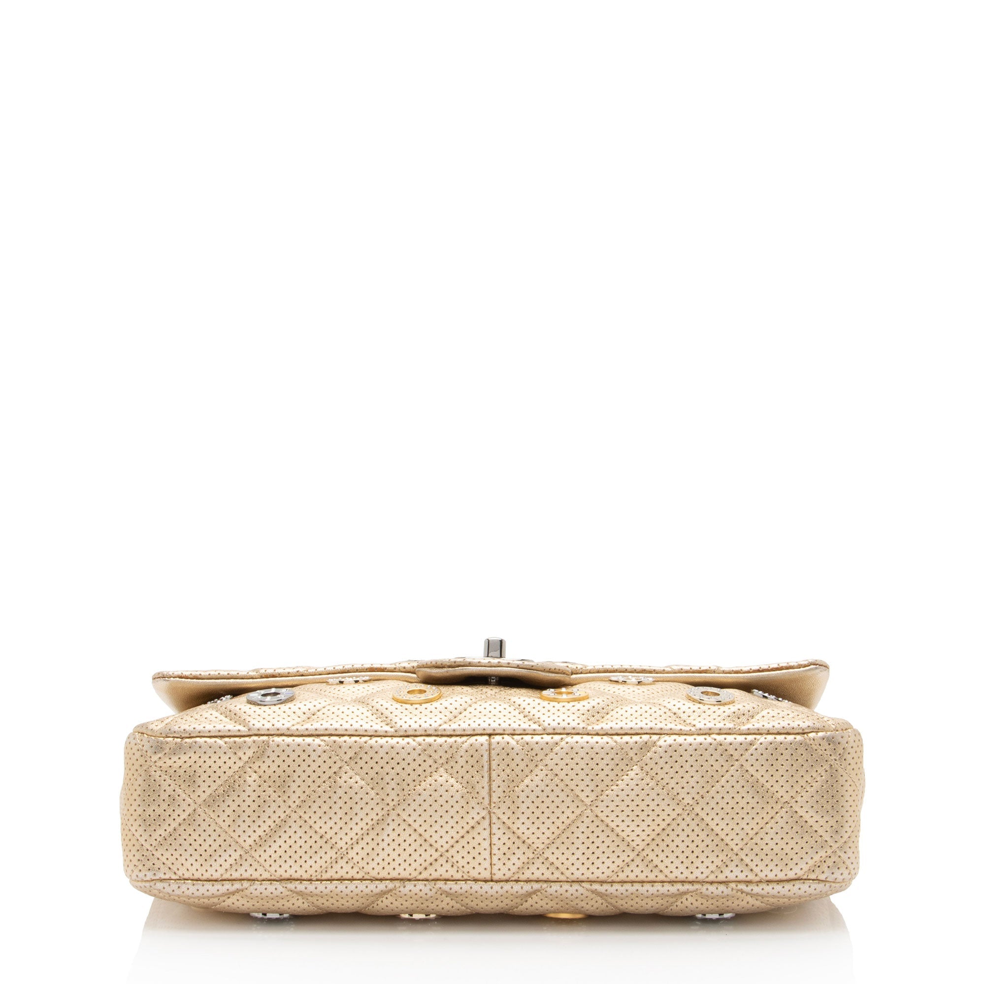 Chanel Metallic Perforated Lambskin CC Medals Medium Flap Bag (SHF-5oF95y)