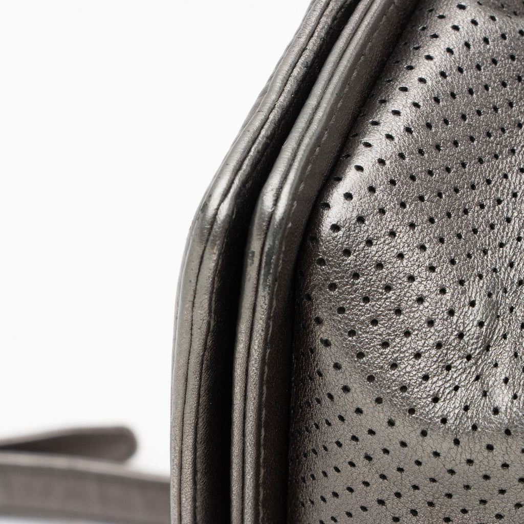 Chanel Metallic Perforated Lambskin New Medium Boy Bag (SHF-hpWTCx)