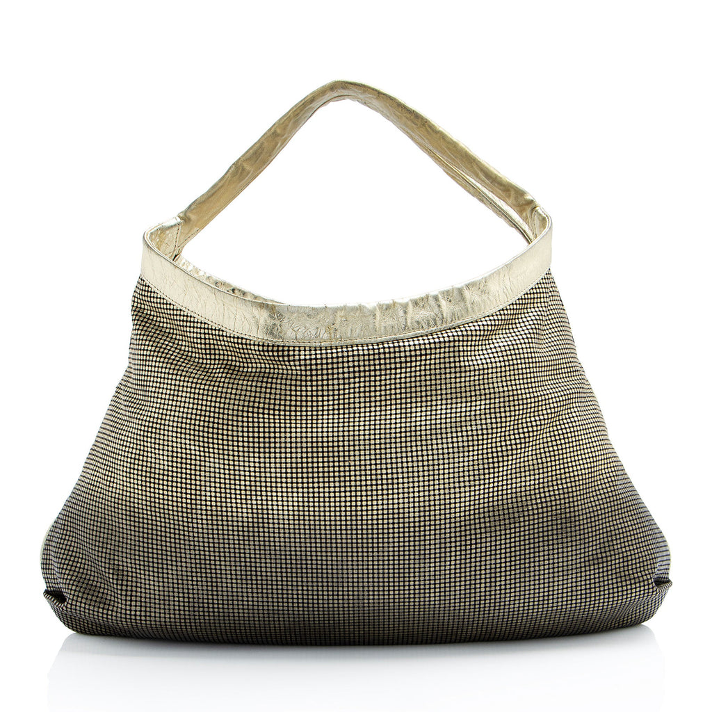 Chanel Metallic Perforated Leather Hollywood Hobo
