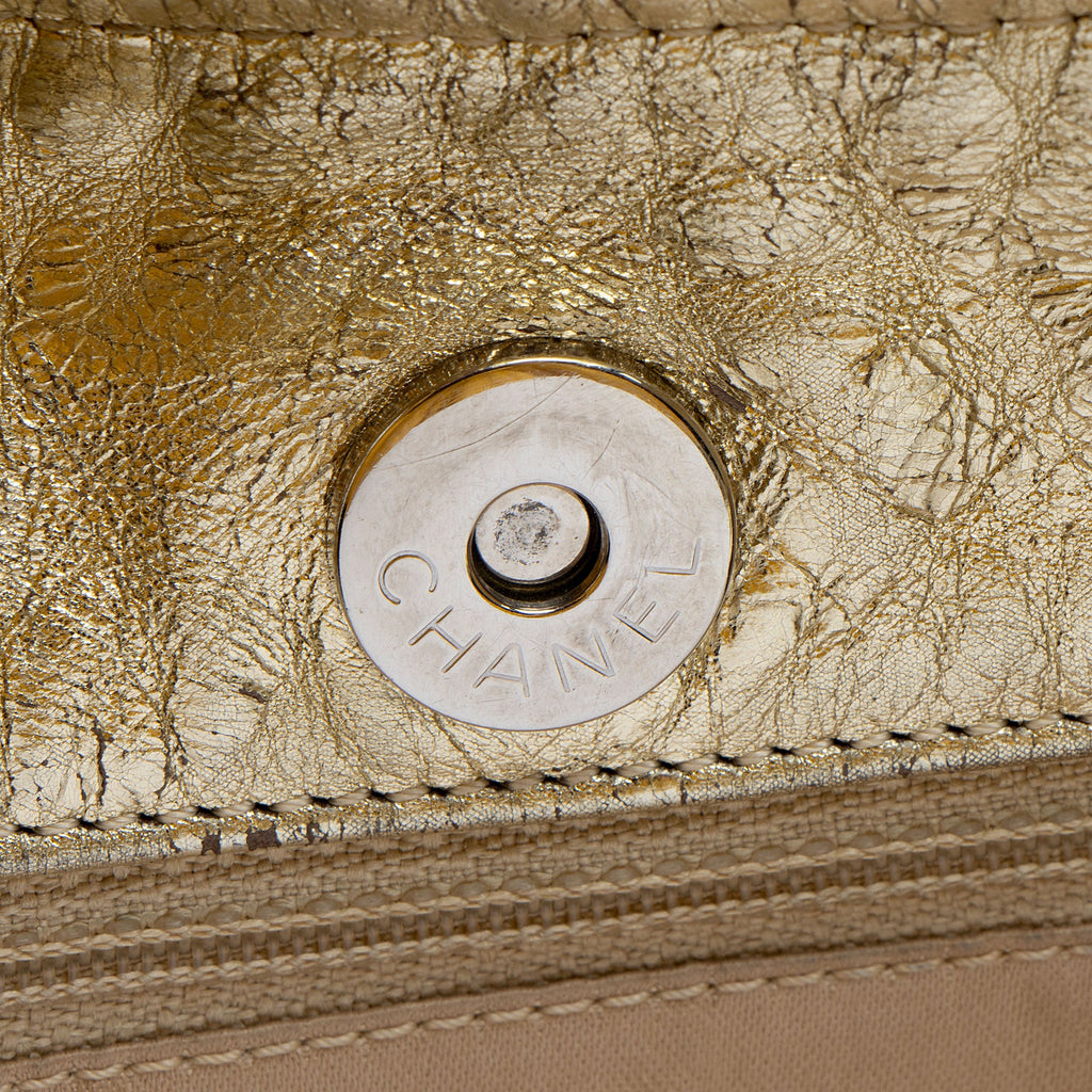 Chanel Metallic Perforated Leather Hollywood Hobo