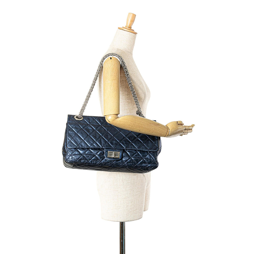 Chanel Metallic Quilted Aged Calfskin Reissue 2.55 Double Flap 227