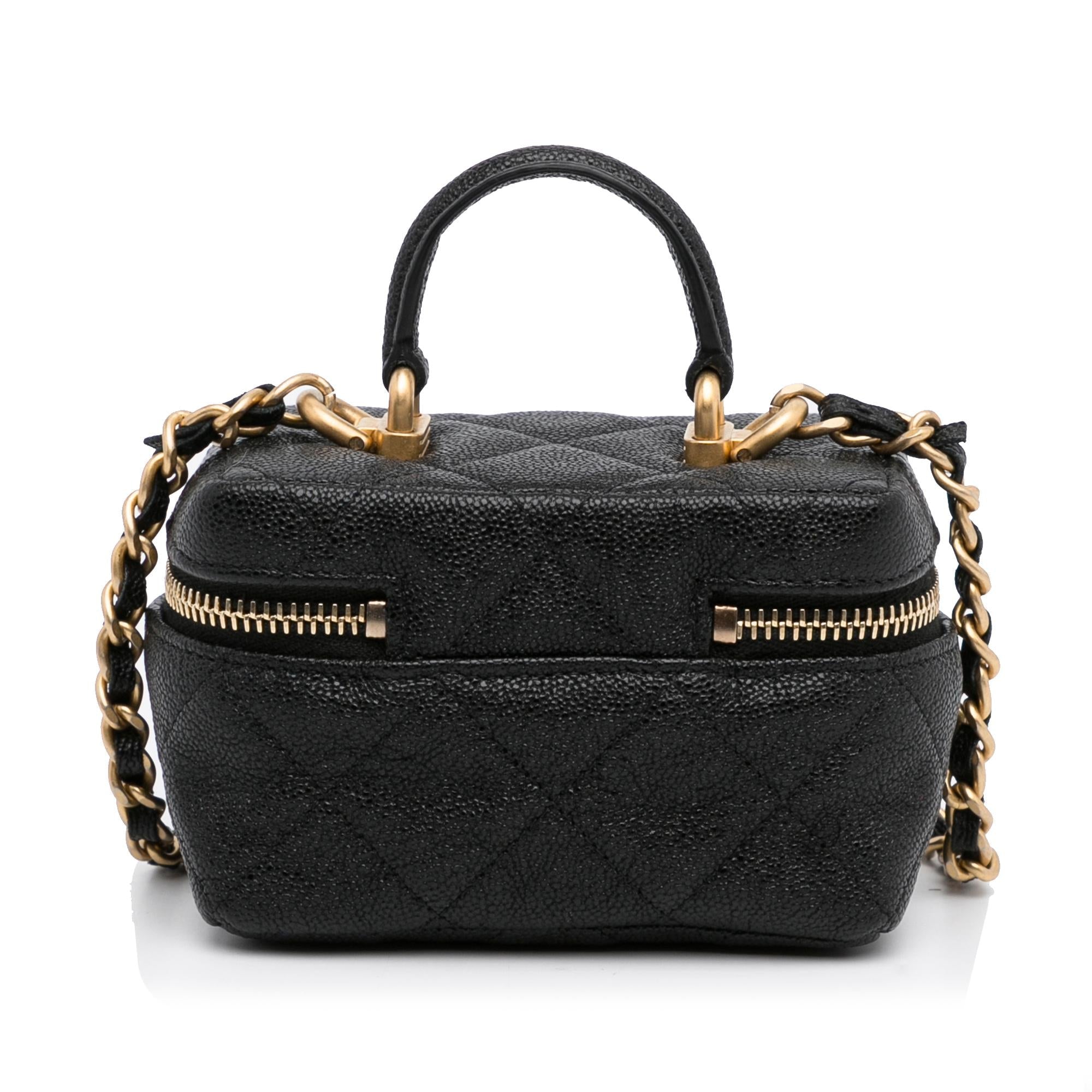Chanel Micro Caviar Vanity Case with Chain