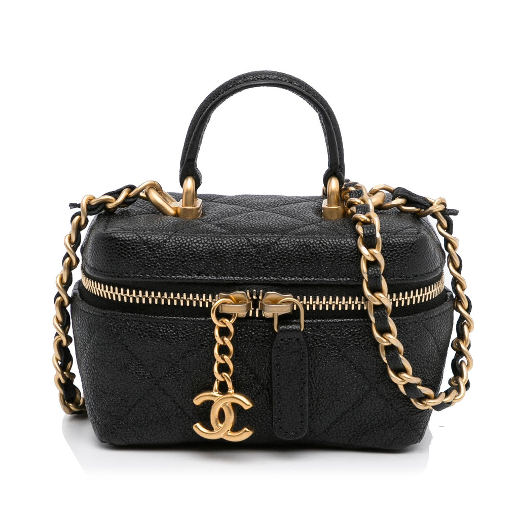 Chanel Micro Caviar Vanity Case with Chain