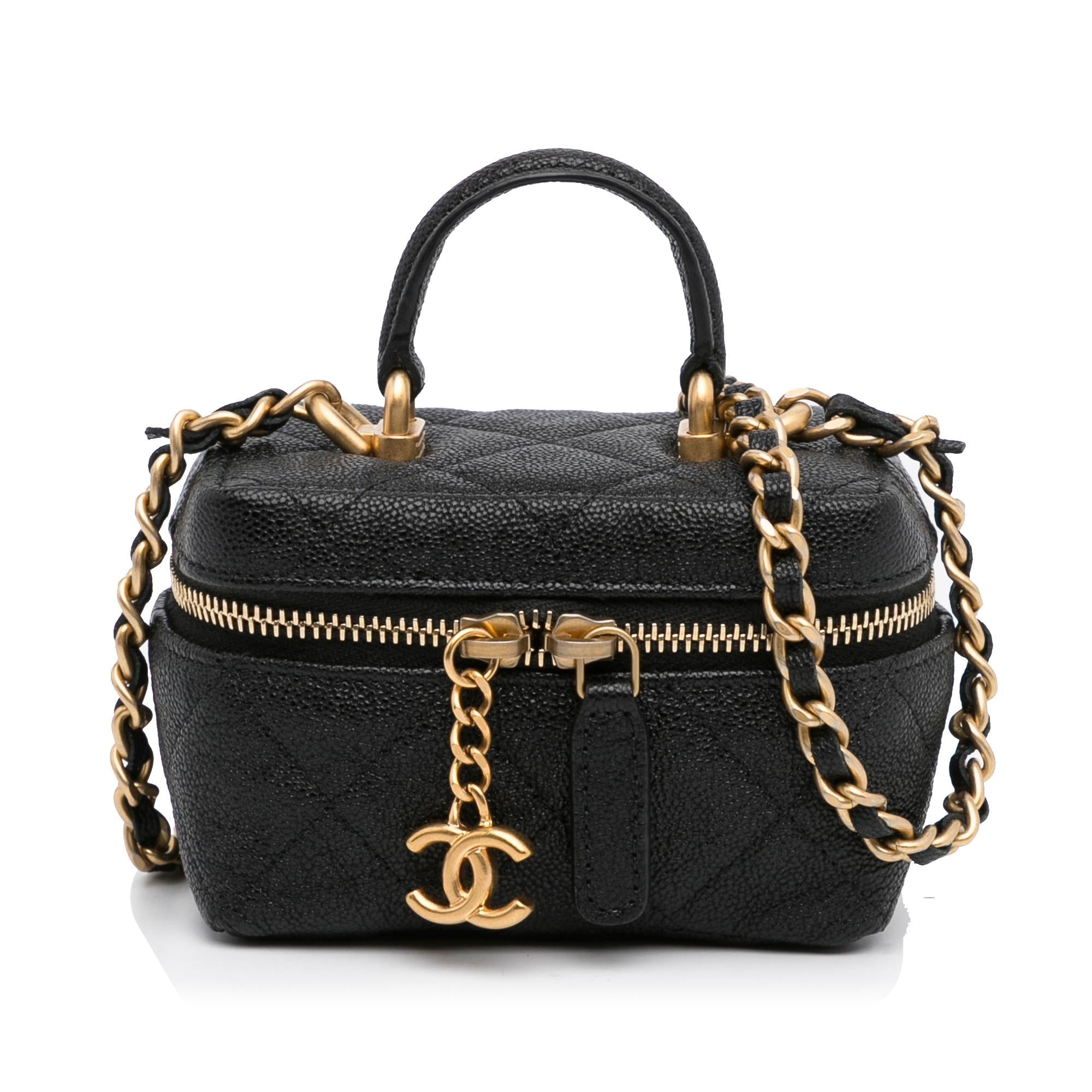 Chanel Micro Caviar Vanity Case with Chain