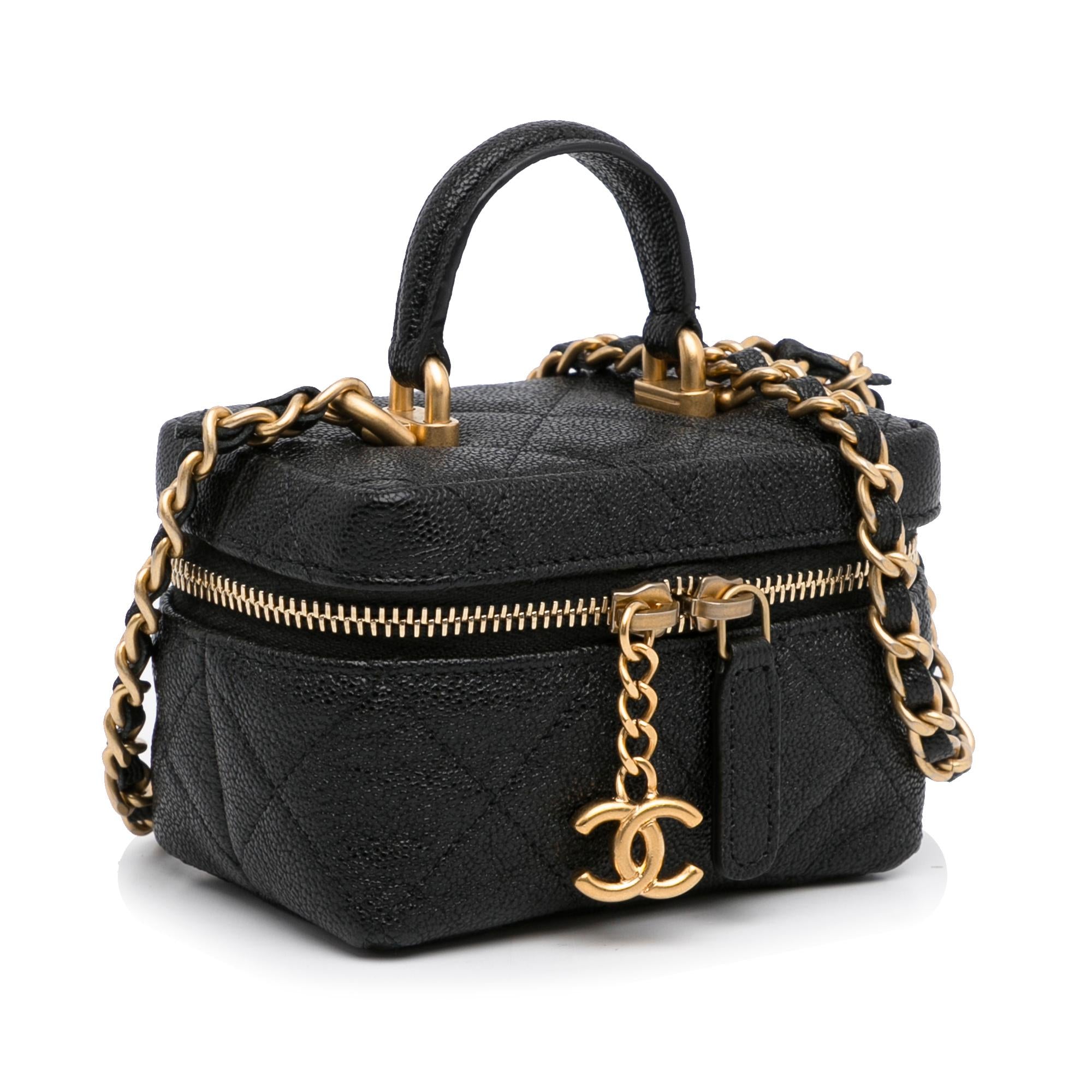 Chanel Micro Caviar Vanity Case with Chain