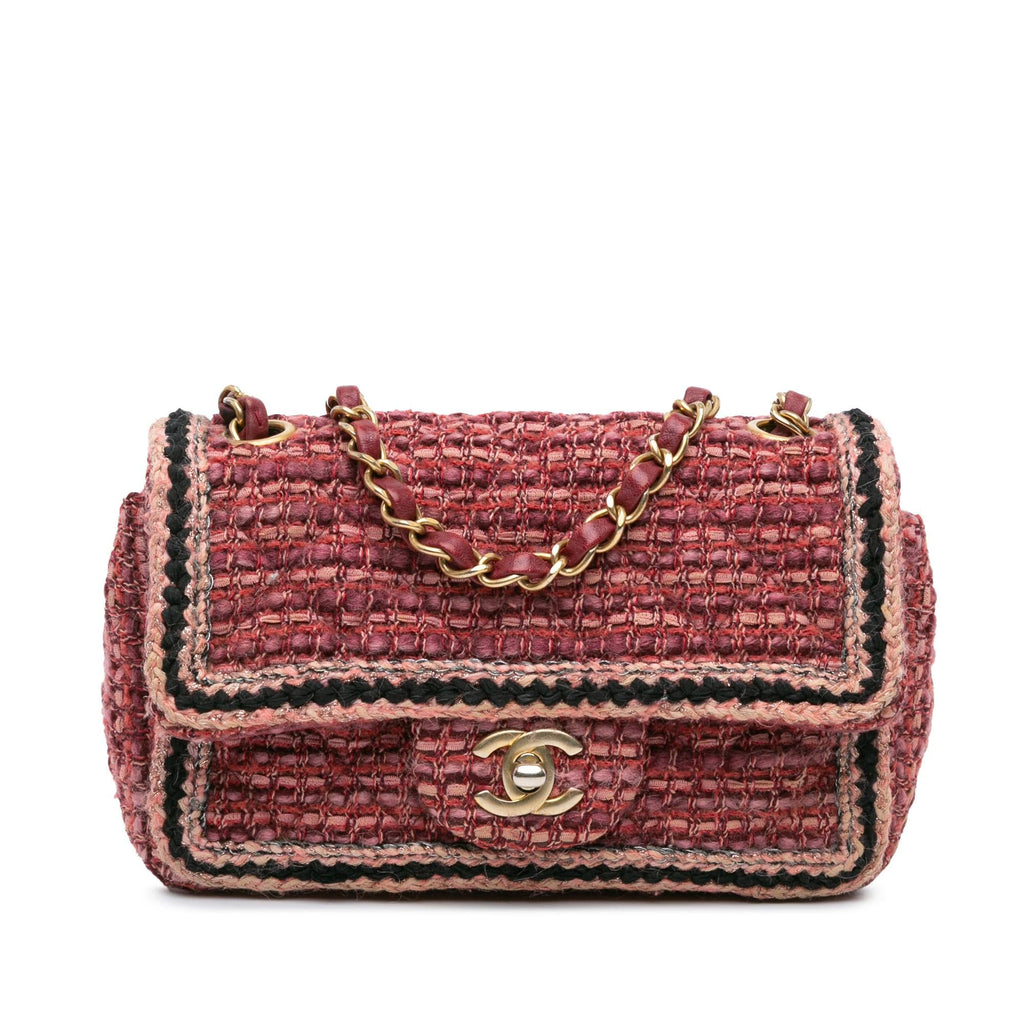 Chanel Mini Braided Classic Tweed Single Flap Bag