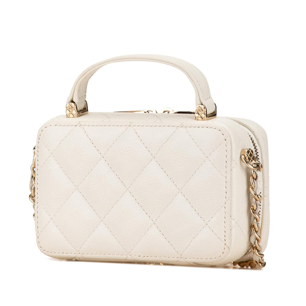 Chanel Mini CC Caviar Top Handle Vanity Case (SHG-OVqtf0)