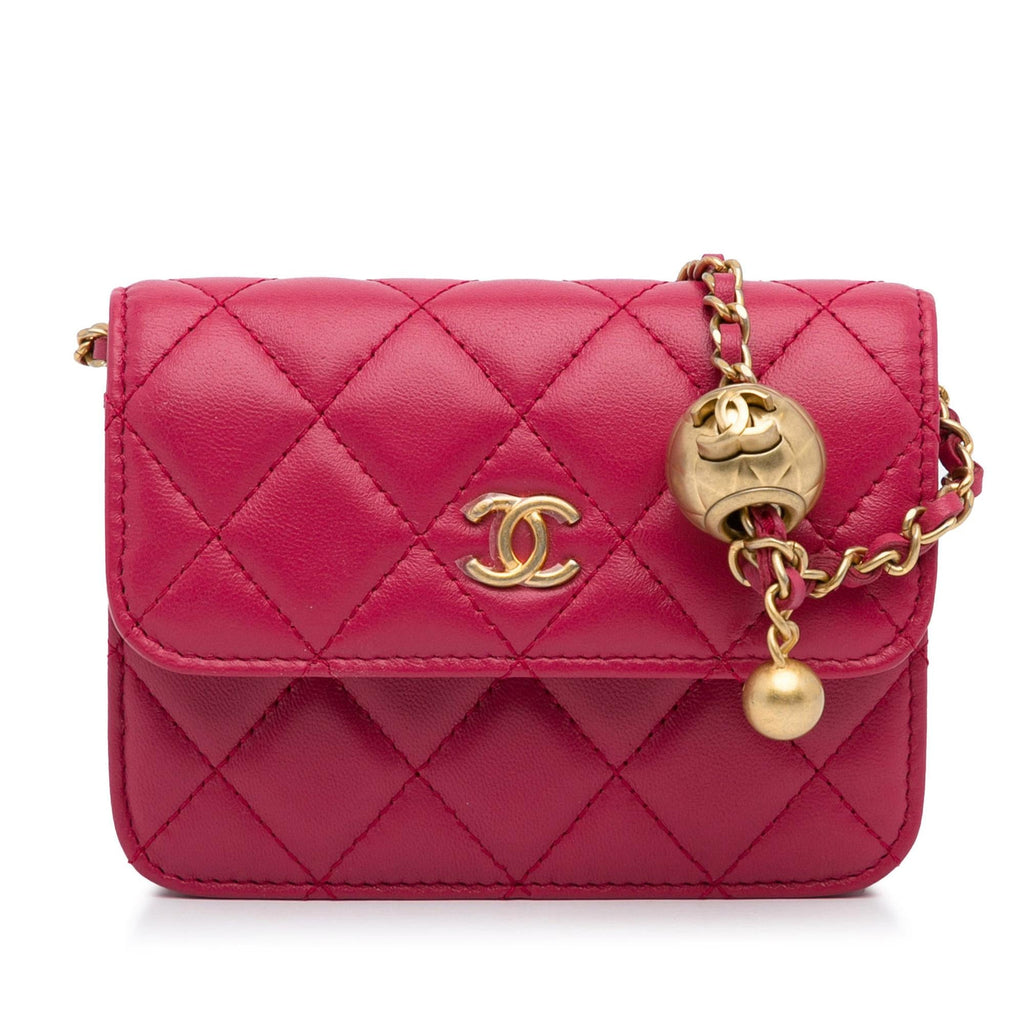 Chanel Mini CC Matelasse Pearl Crush Lambskin Crossbody Bag
