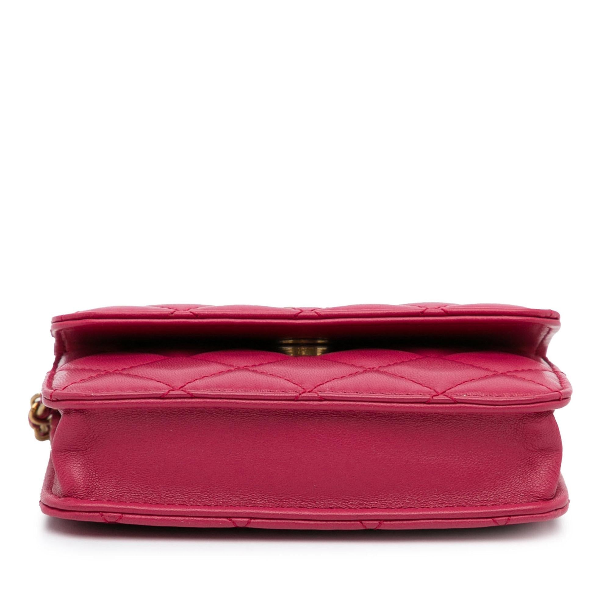 Chanel Mini CC Matelasse Pearl Crush Lambskin Crossbody Bag