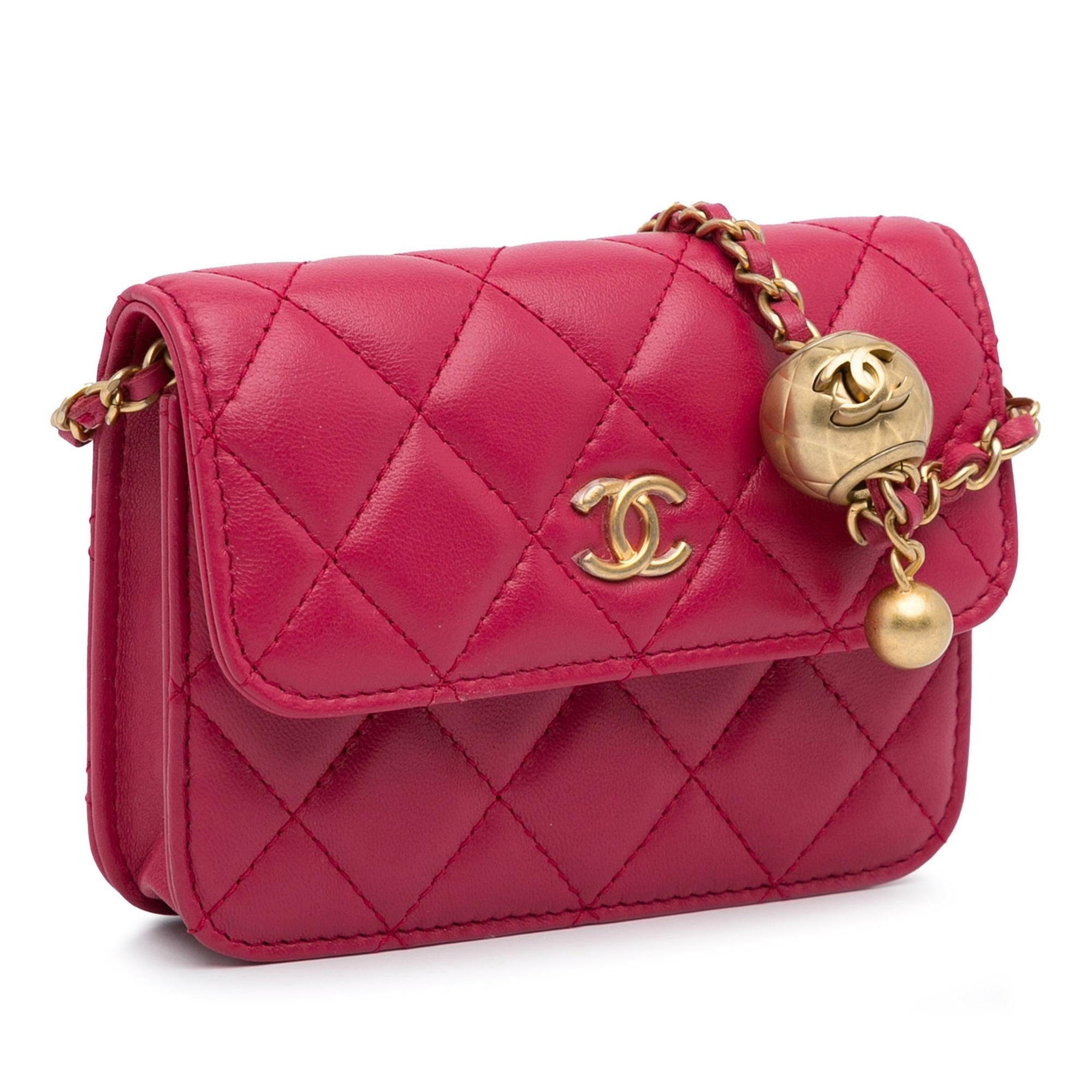 Chanel Mini CC Matelasse Pearl Crush Lambskin Crossbody Bag