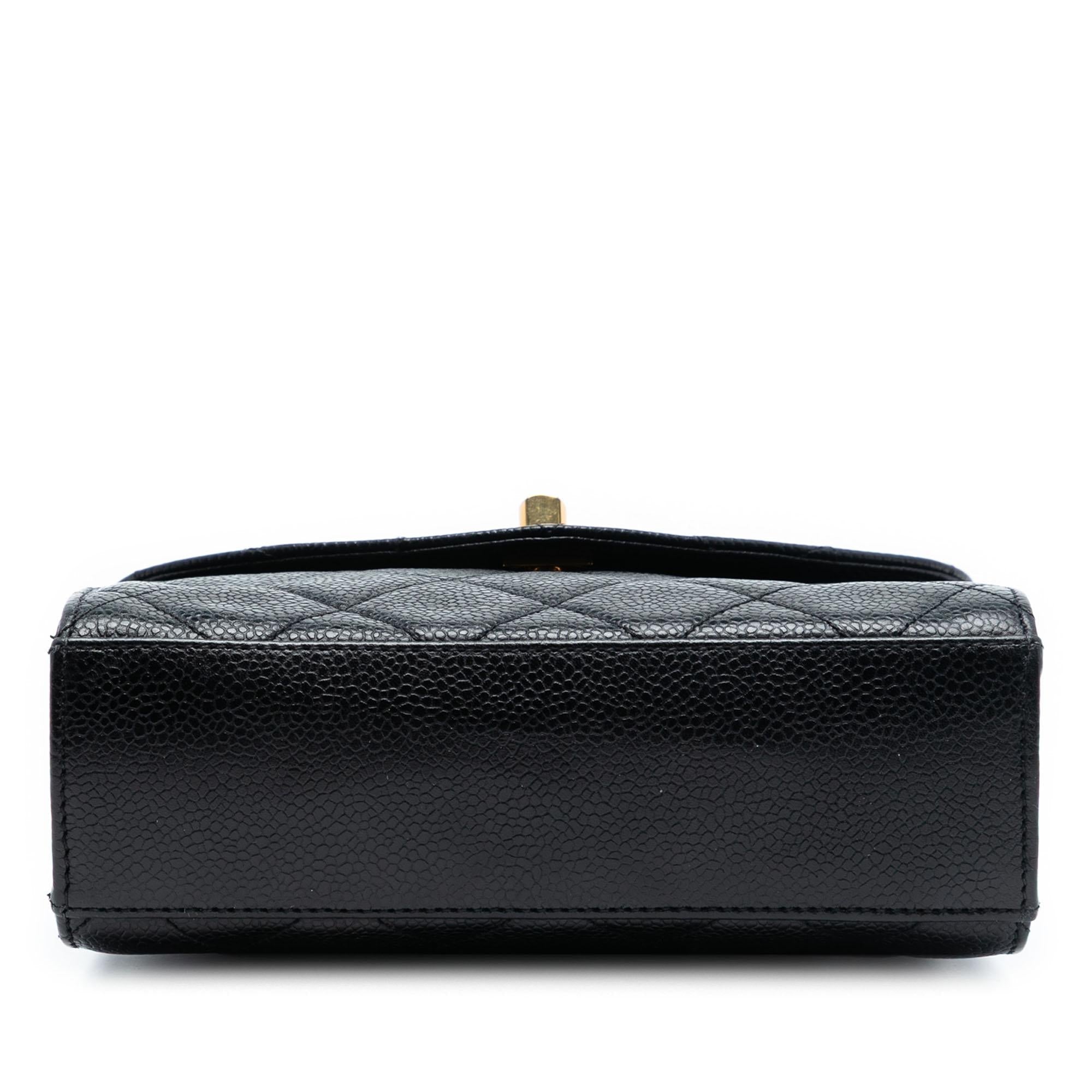 Chanel Mini CC Quilted Caviar Envelope Flap