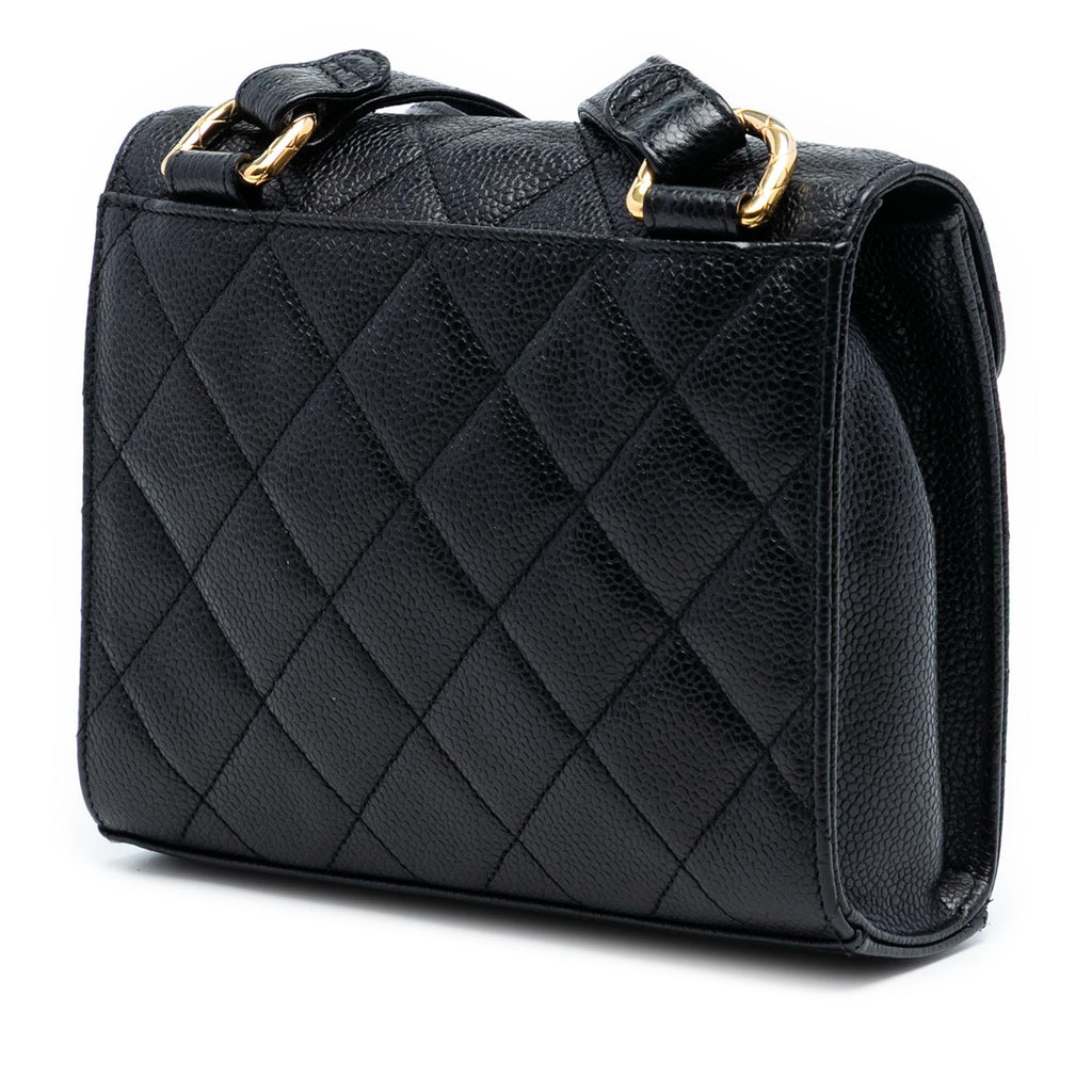 Chanel Mini CC Quilted Caviar Envelope Flap