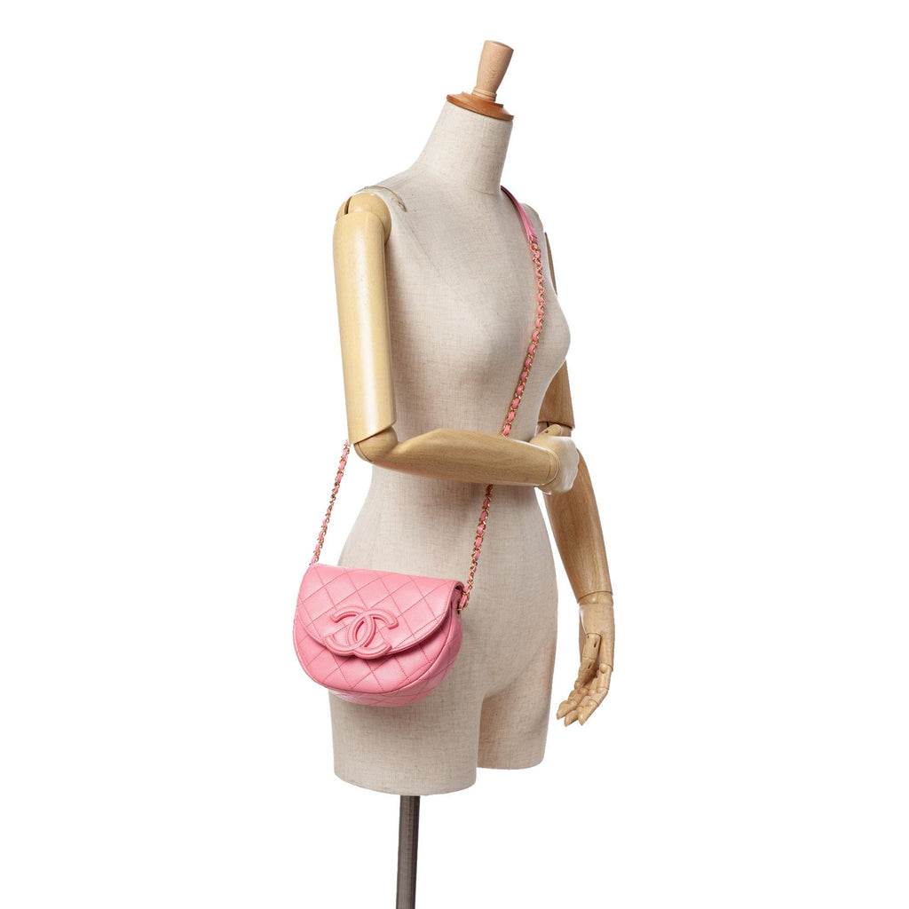 Chanel Mini CC Quilted Caviar Messenger Flap