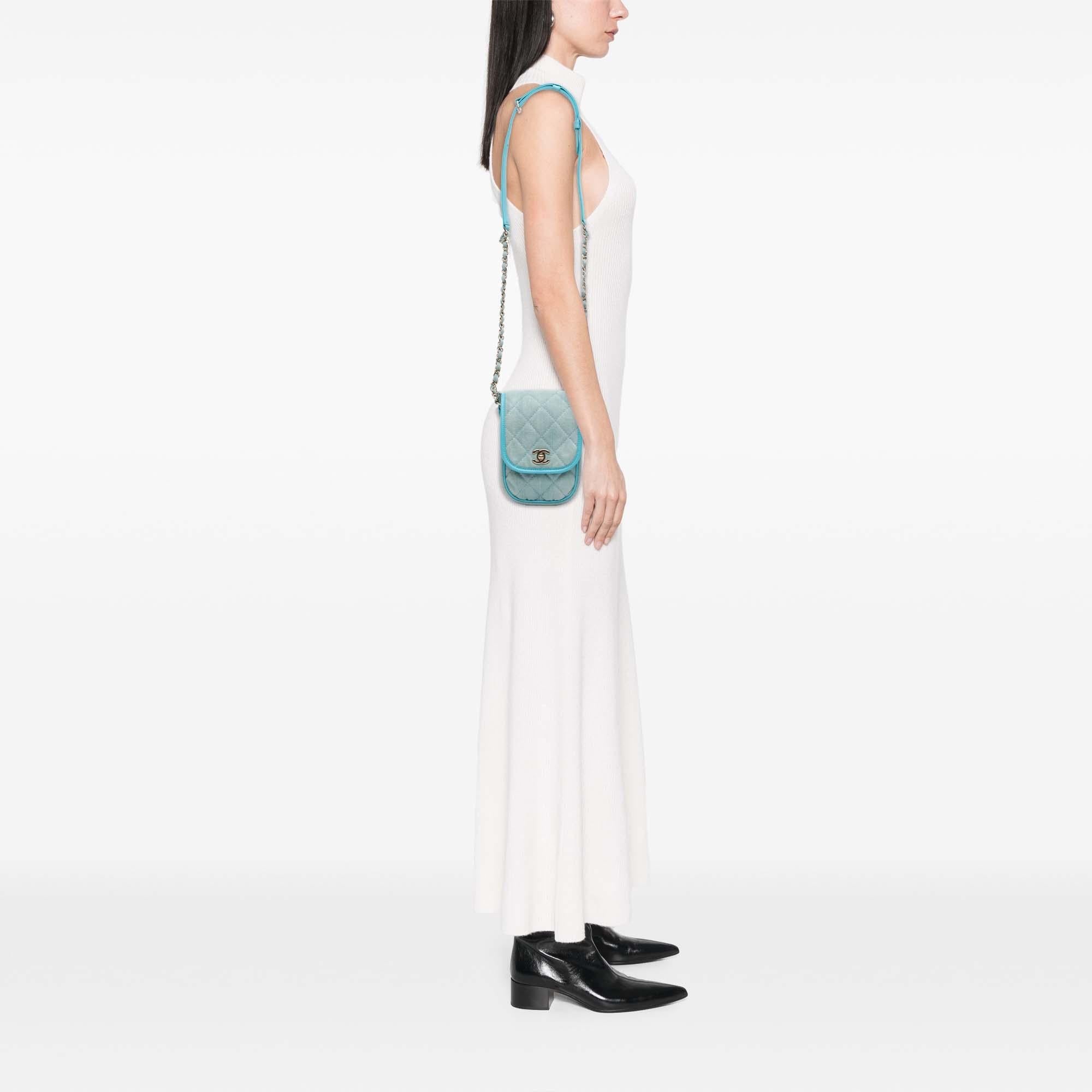 Chanel Mini CC Quilted Denim Crossbody