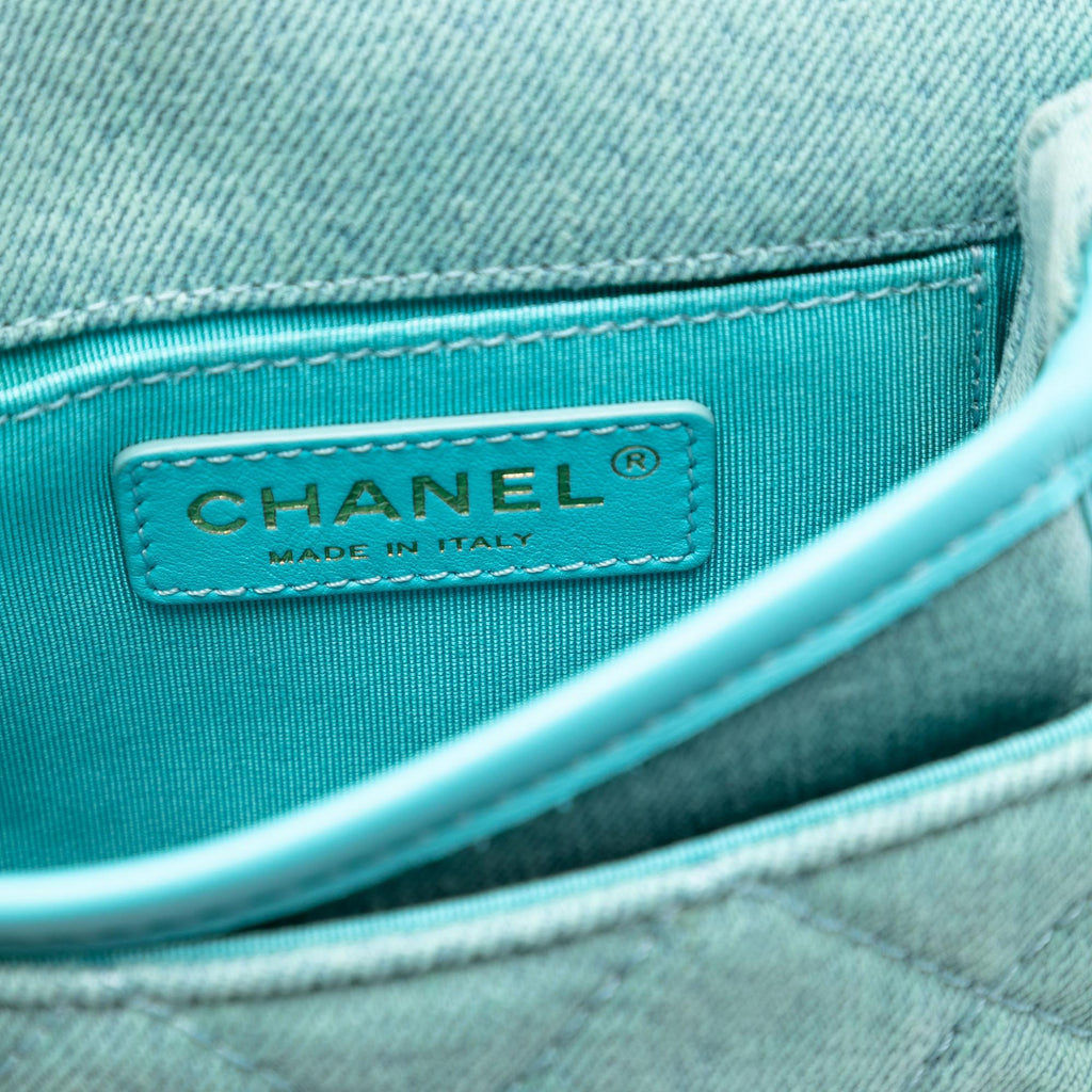 Chanel Mini CC Quilted Denim Crossbody