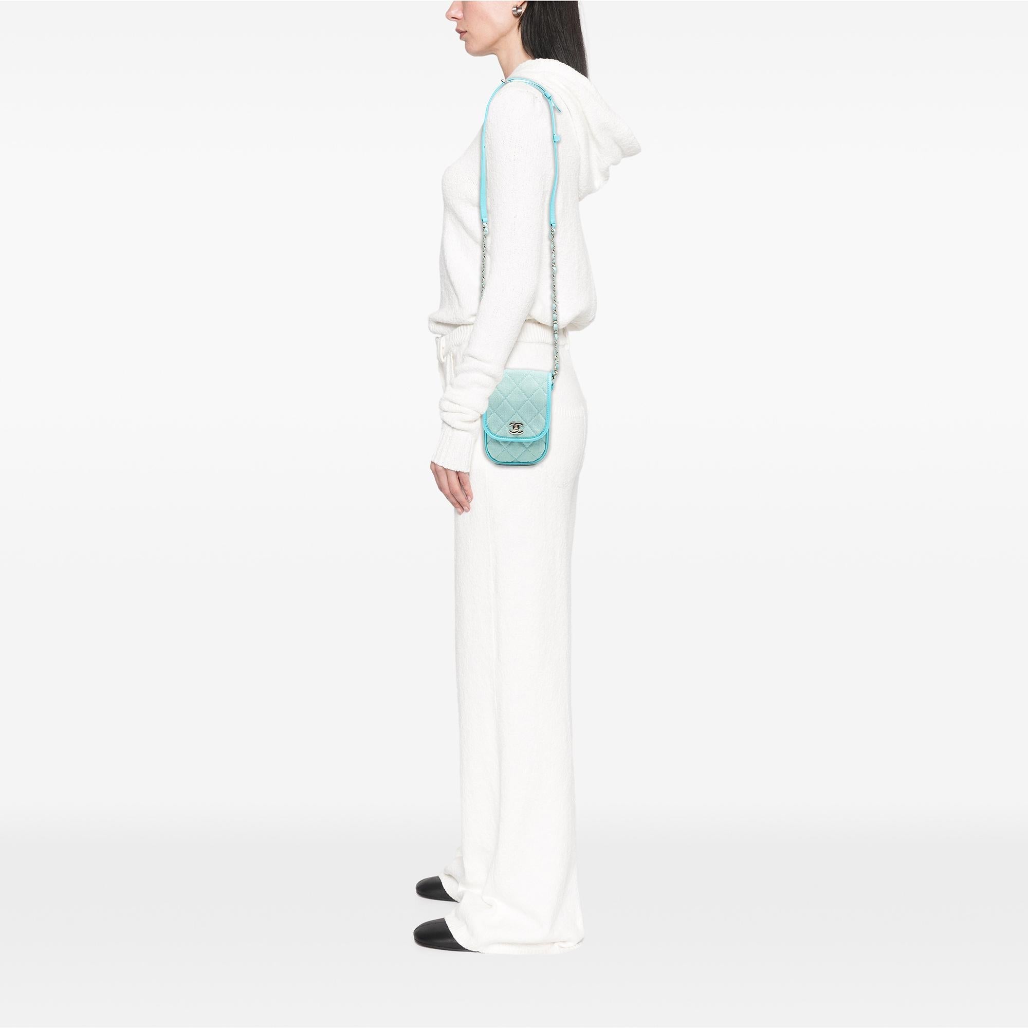 Chanel Mini CC Quilted Denim Crossbody