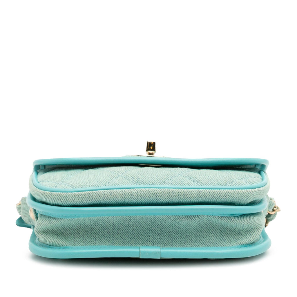 Chanel Mini CC Quilted Denim Messenger Flap