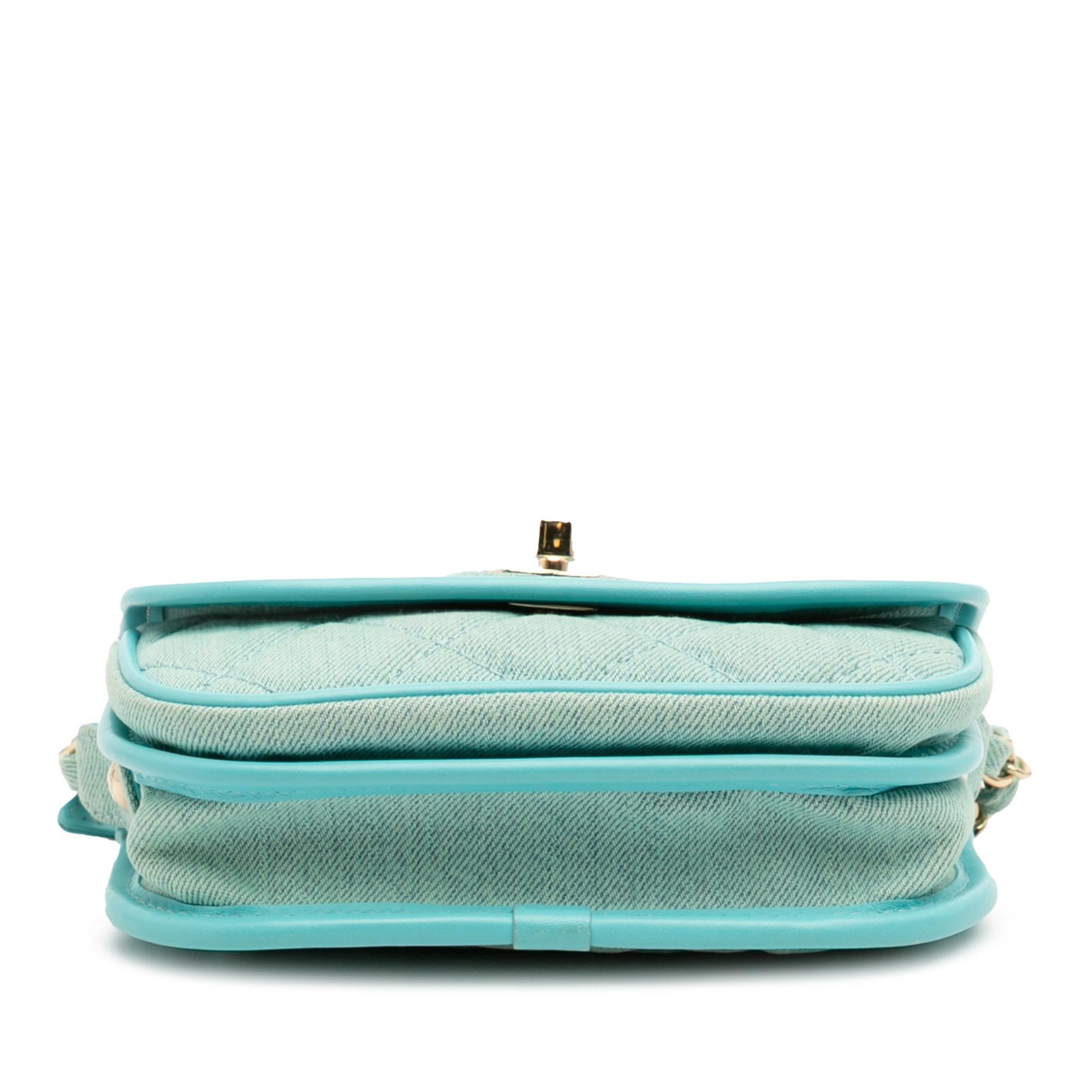 Chanel Mini CC Quilted Denim Messenger Flap