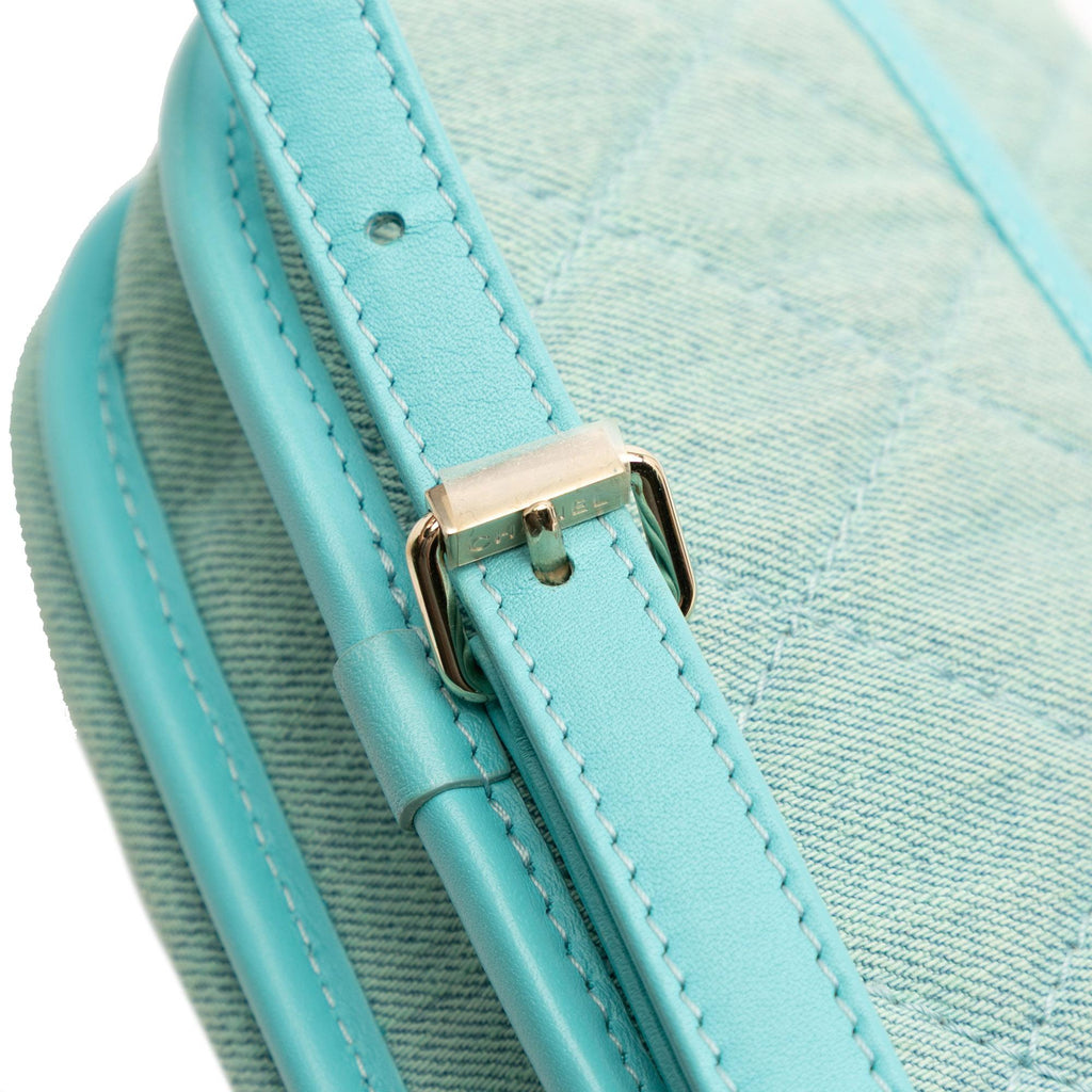 Chanel Mini CC Quilted Denim Messenger Flap