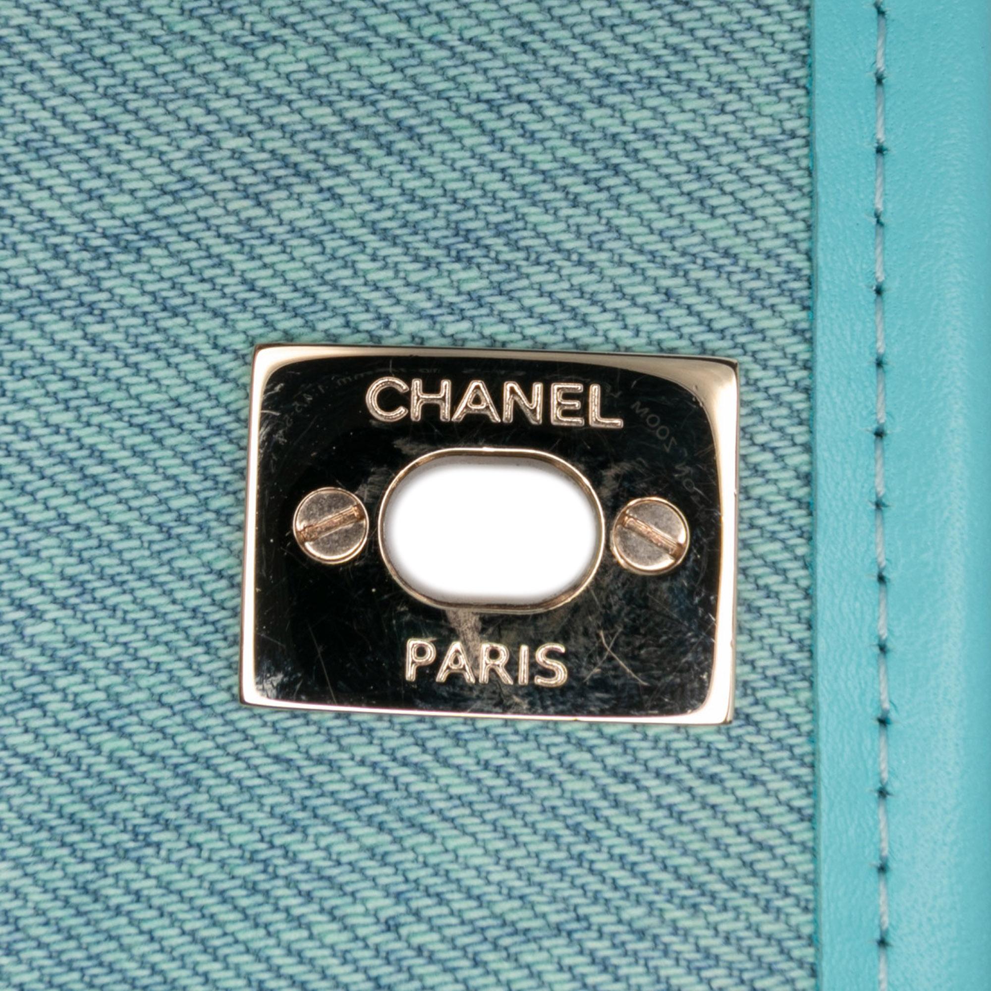 Chanel Mini CC Quilted Denim Messenger Flap