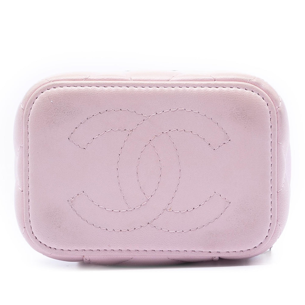 Chanel Mini CC Quilted Lambskin Enamel Coco Vanity Case With Chain