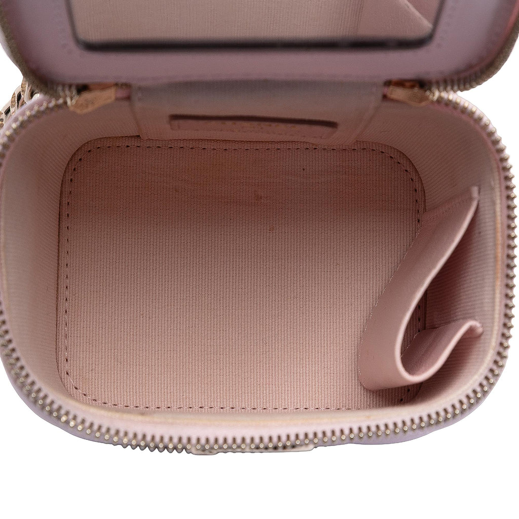 Chanel Mini CC Quilted Lambskin Enamel Coco Vanity Case With Chain