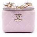 Chanel Mini CC Quilted Lambskin Enamel Coco Vanity Case With Chain