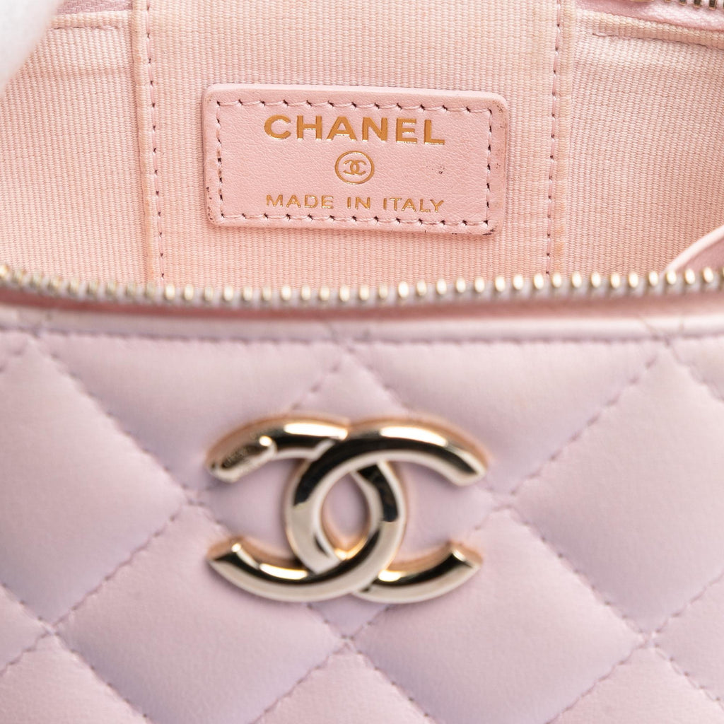 Chanel Mini CC Quilted Lambskin Enamel Coco Vanity Case With Chain
