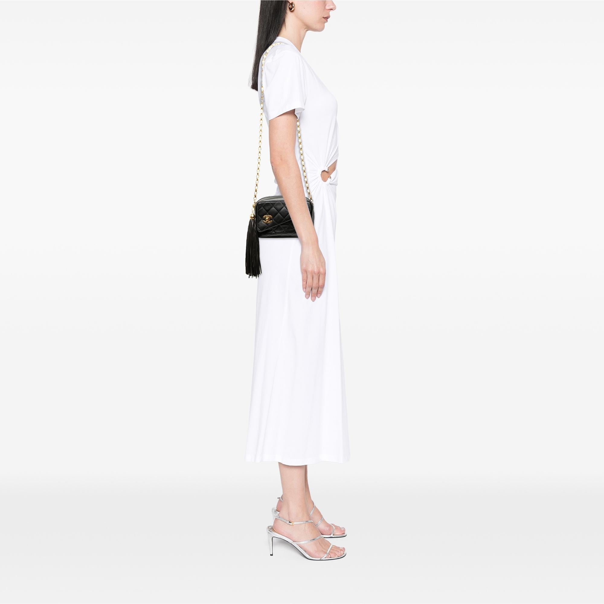 Chanel Mini CC Quilted Lambskin Tassel Camera Bag