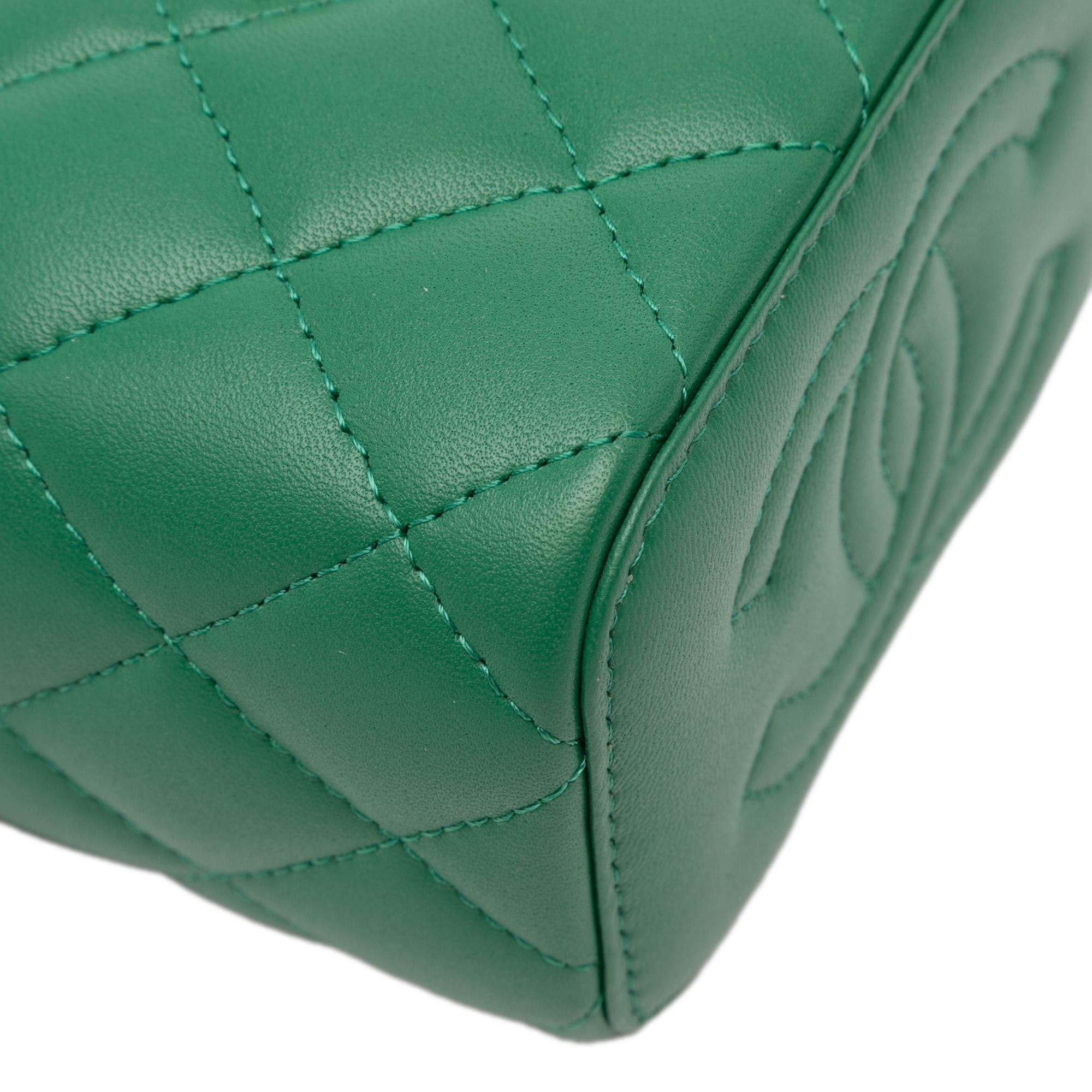 Chanel Mini CC Quilted Lambskin Top Handle Vanity Case With Chain